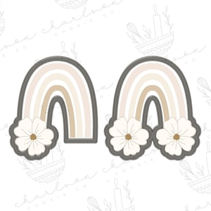 Rainbow with floral no. 5 cookie cutter