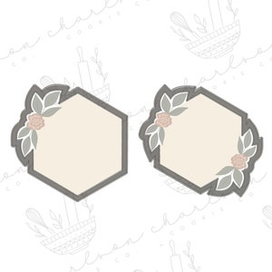 Hexagon with floral cookie cutter