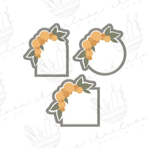 Oranges with greenery plaque cookie cutter