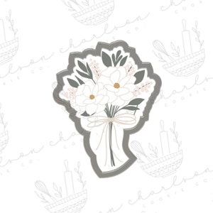 リボン付き花束クッキーカッター (Gussiedupcookieco)