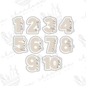 Numbers with word cookie cutter
