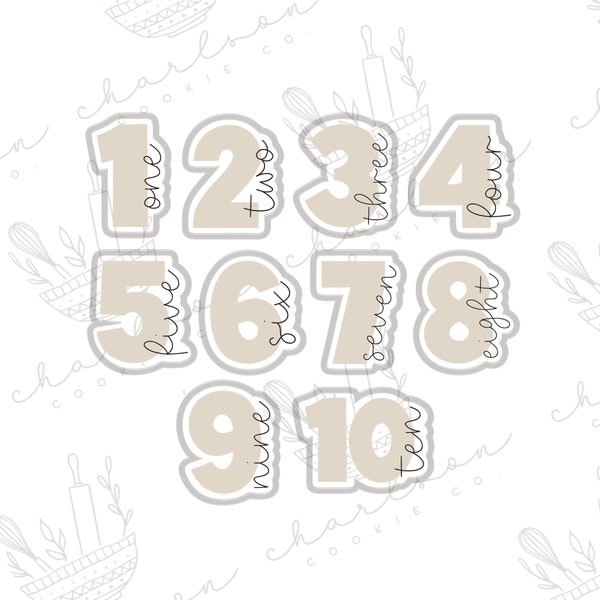 Numbers with word cookie cutter