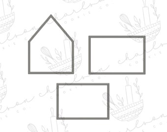 Gingerbread house (build your own) - basic roof 3pc cookie cutter set
