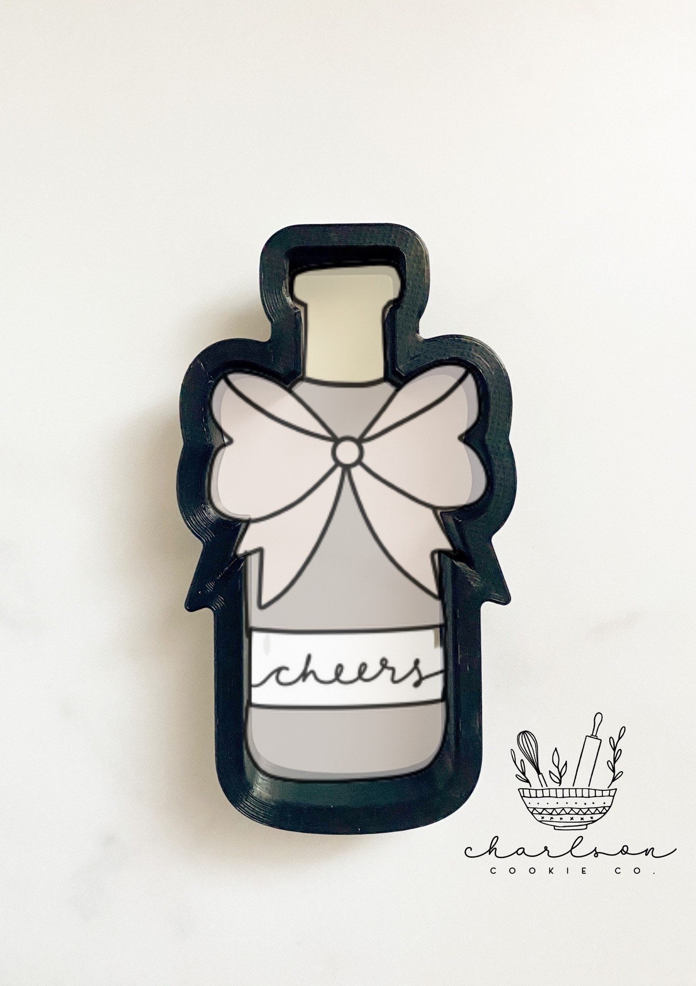 Wine / Champagne bottle with bow cookie cutter Etsy
