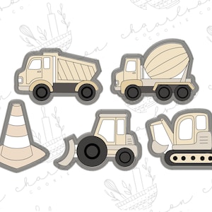 Construction vehicles cookie cutters
