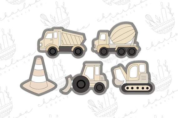 Construction vehicles cookie cutters