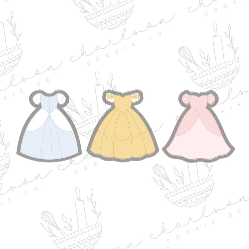 Princess dresses cookie cutter imagem 4