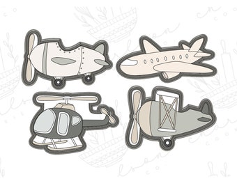 Planes & helicopter cookie cutters (individual listing)
