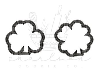 Shamrock / 3 leaf & 4 leaf clovers cookie cutters