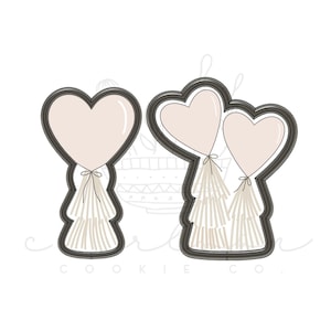 Heart balloon cookie cutter