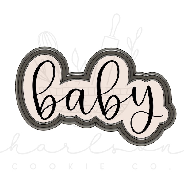 Printed Word Baby Cookie Cutter Etsy