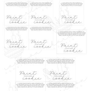 Paint Your Own Cookie / Printable Template Card (4 Files) / Instant ...