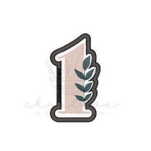 Number 1 with floral cookie cutter