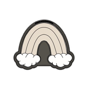 Rainbow with clouds cookie cutter