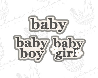 Tagliabiscotti con la scritta "Baby Word"