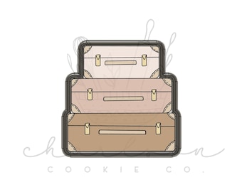 Stacked suitcases luggage cookie cutter