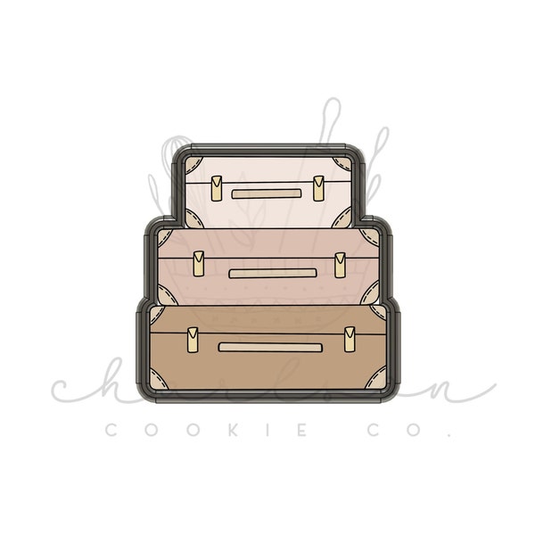 Stacked suitcases luggage cookie cutter