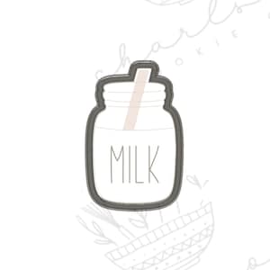 Glass jar with straw / milk jar cookie cutter