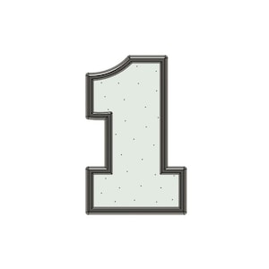 Number 1 (style 2) cookie cutter