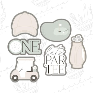 Golf theme cookie cutters set