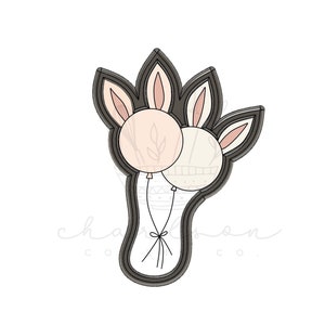 Bunny balloons cookie cutter