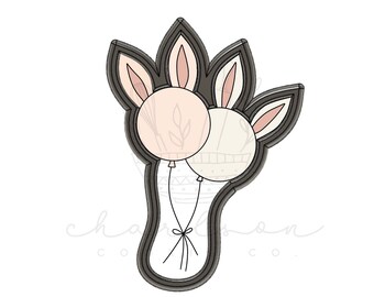 Bunny balloons cookie cutter