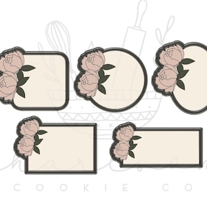Flower no. 3 plaque cookie cutter