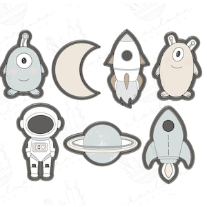 Space theme cookie cutters (individual listing)