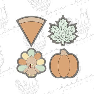 Set di 4 formine per biscotti a tema Ringraziamento