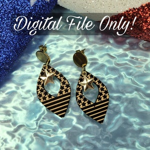 Patriotic Earring svg - Earring Cut File - USA Earring svg - US Flag svg - Patriotic Earrings svg - Glowforge - Jewelry SVG
