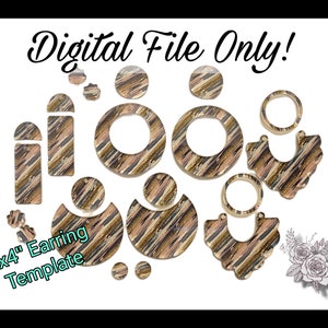 Earring Template SVG - Earrings svg - Basic Earring Shapes - Glowforge File - Jewelry SVG