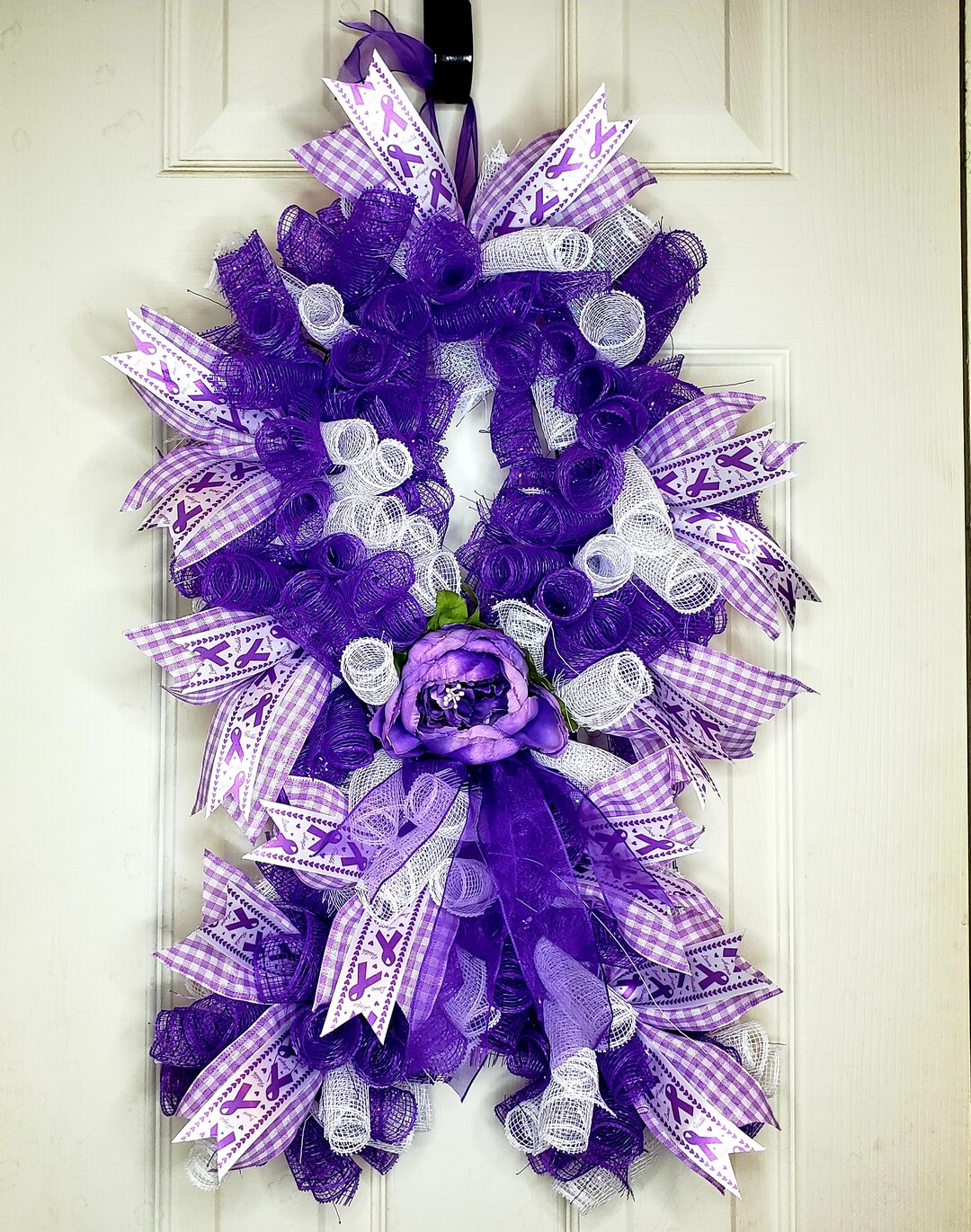 Cancer Awareness Wreath - Cancer Ribbon - Room Decor - Front Door ...