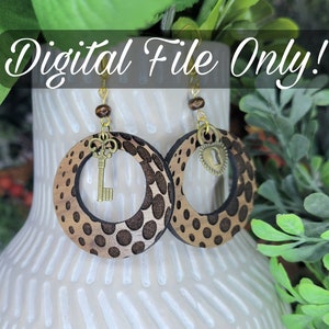 Earring SVG File - Earring Cut File - Geometric Circles Earring Design - Glowforge Files - Jewelry SVG