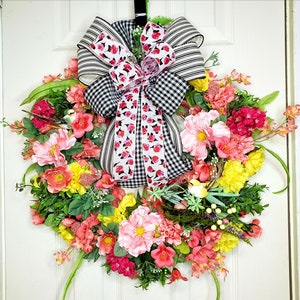 Spring Wreath - Floral Wreath - Front Door Wreath - Room Decor - Easter Wreath - Floral Decor - Hoop Wreath - Housewarming Gift