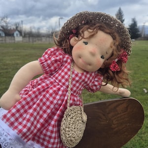 Waldorf Doll 14&quot; Natural Fiber Waldorf inspired Birthday Unique Gift to Girl | Made to Order | Free Express Ship
