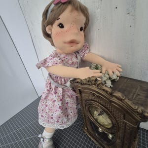 Waldorf Doll 40 Cantimetre, Natural Fiber Waldorf Inspired Birthday Unique Gift to Girl, Free Express Shipping