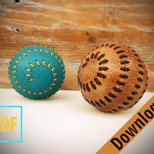 Leather Ball Pattern #18- Spiral Ball Template - Baseball Ball Pattern - Spiral Hand Sewing Leather Pattern PDF Gift For Dog - Toys For Pets