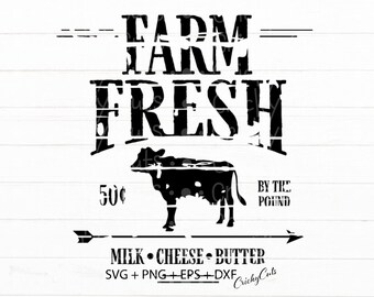 Farm Fresh Goat/'s Milk Family Farm Design Commercial Use SVG Cut File and Clipart Instant Download