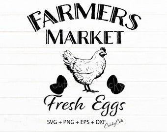 Farm Fresh Eggs Chicken SVG - Etsy