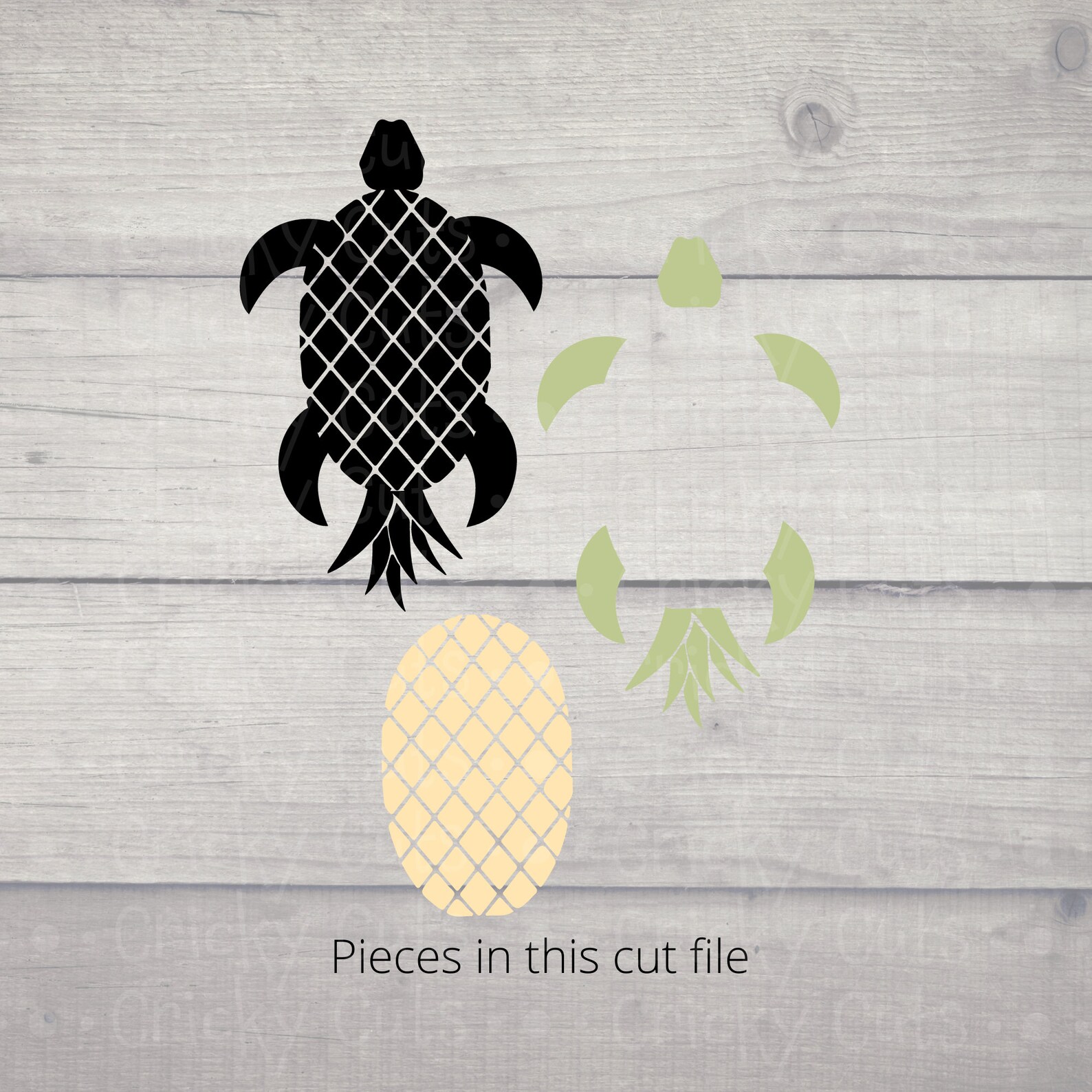 Pineapple Turtle Svg Turtle Pineapple Cut File Sea Turtle Etsy