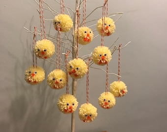 Easter Chick Pompom hanging decorations