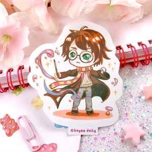 Cute Potter Sticker | Kawaii Wizard Sticker | Magical Sticker | Laptop Sticker | Journal Sticker