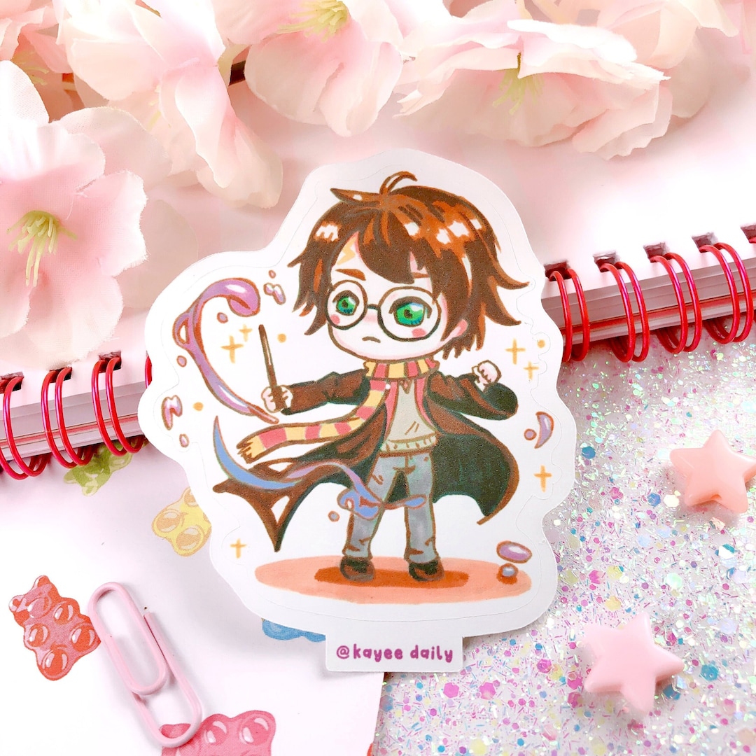 Cute Potter Sticker | Kawaii Wizard Sticker | Magical Sticker | Laptop ...