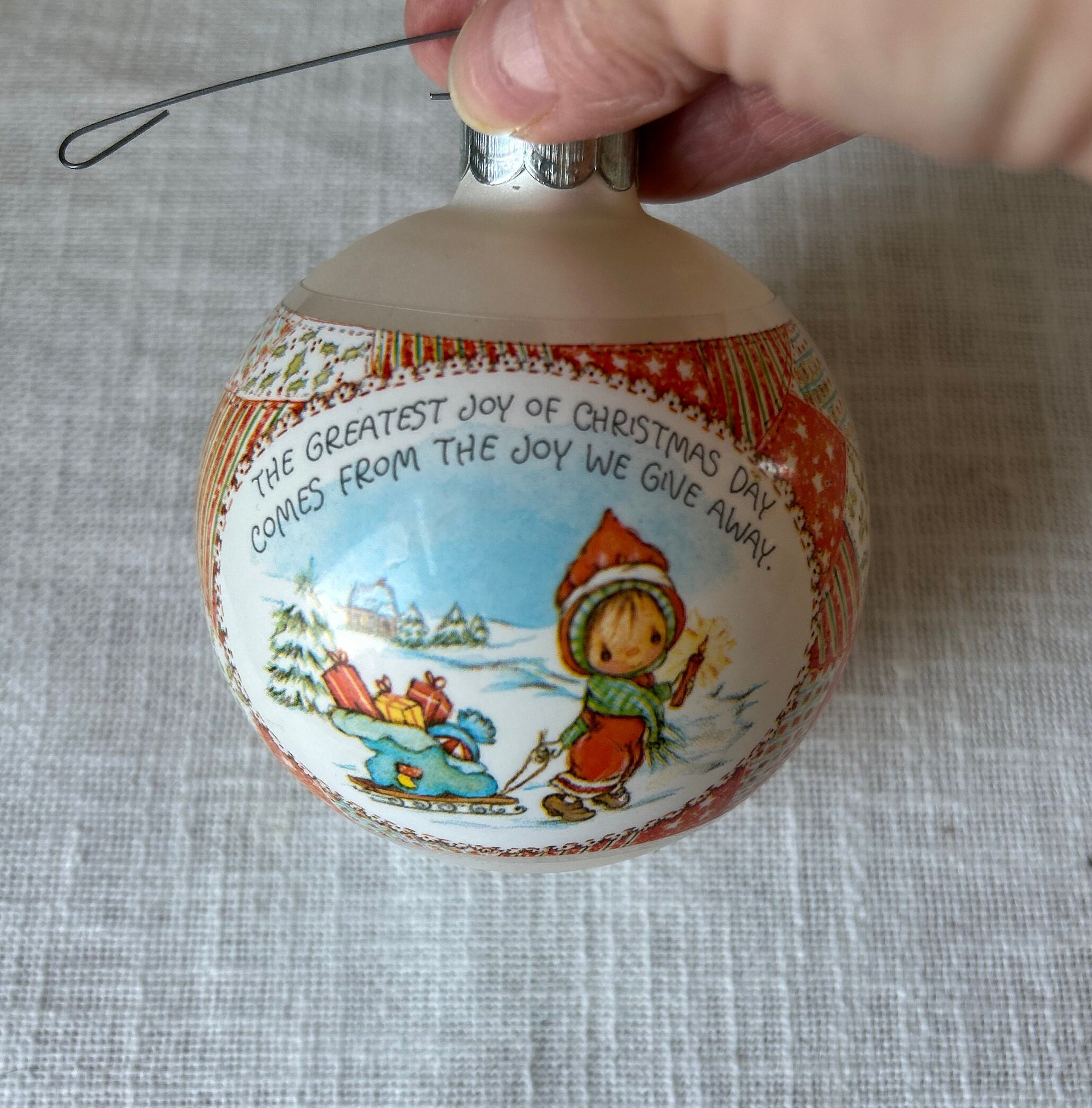 Boule De Noël Betsey Clark En Verre Vintage 1975 - Ornement Décoratif Suspendu Hallmark