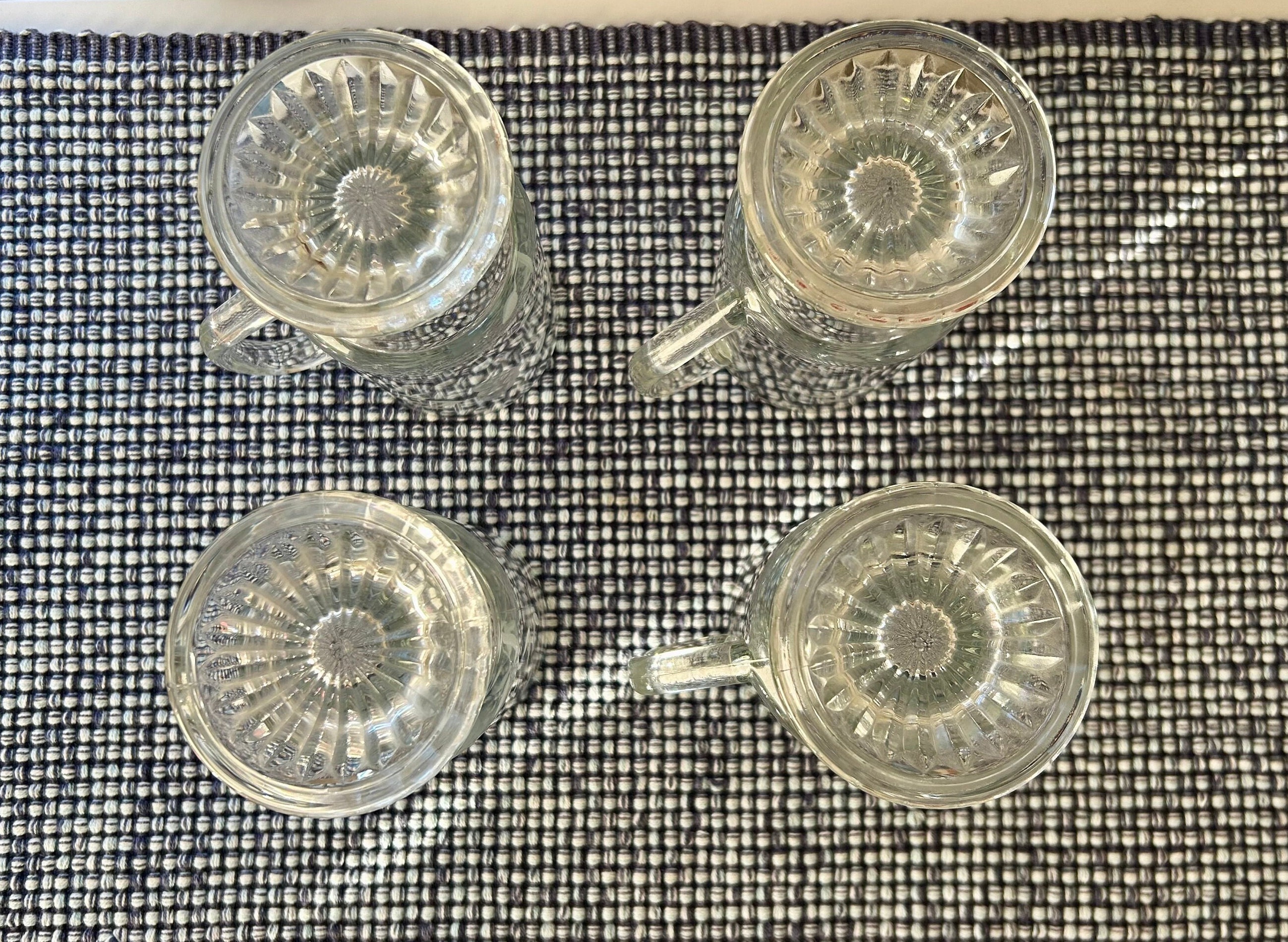 Set of 4 Princess House Etched Glass Pedestal Beverage Mugs Etsy