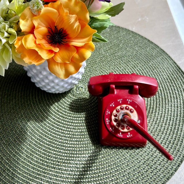 Vintage 1950's Rotary Dial Telephone TEL-O-PEN Mastercraft Pen / Desk Set