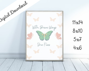 Butterfly Inspirational Quote Art Print, Wall Decor, Bedroom Decor ...