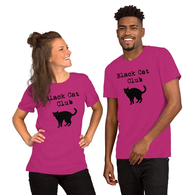 Black Cat Club Shortsleeve Unisex Tshirt Etsy