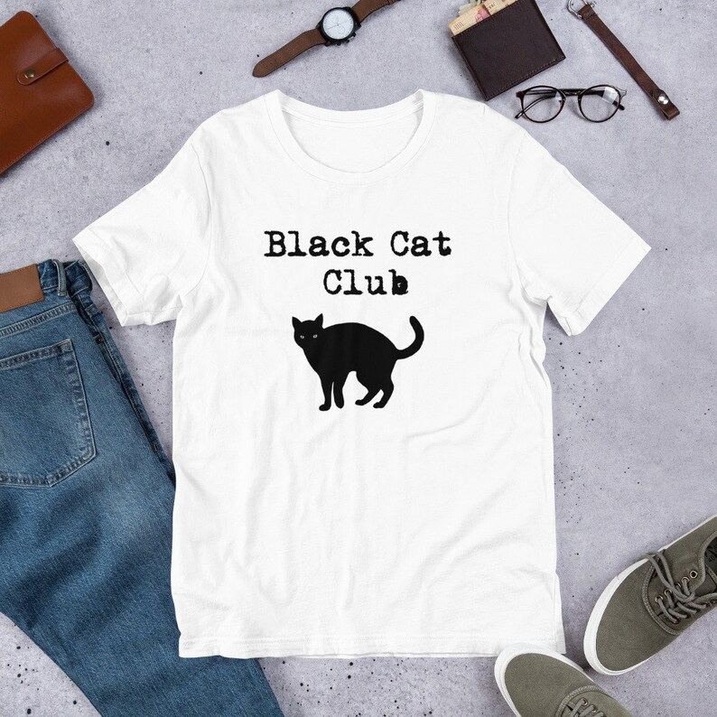 Black Cat Club Shortsleeve Unisex Tshirt Etsy