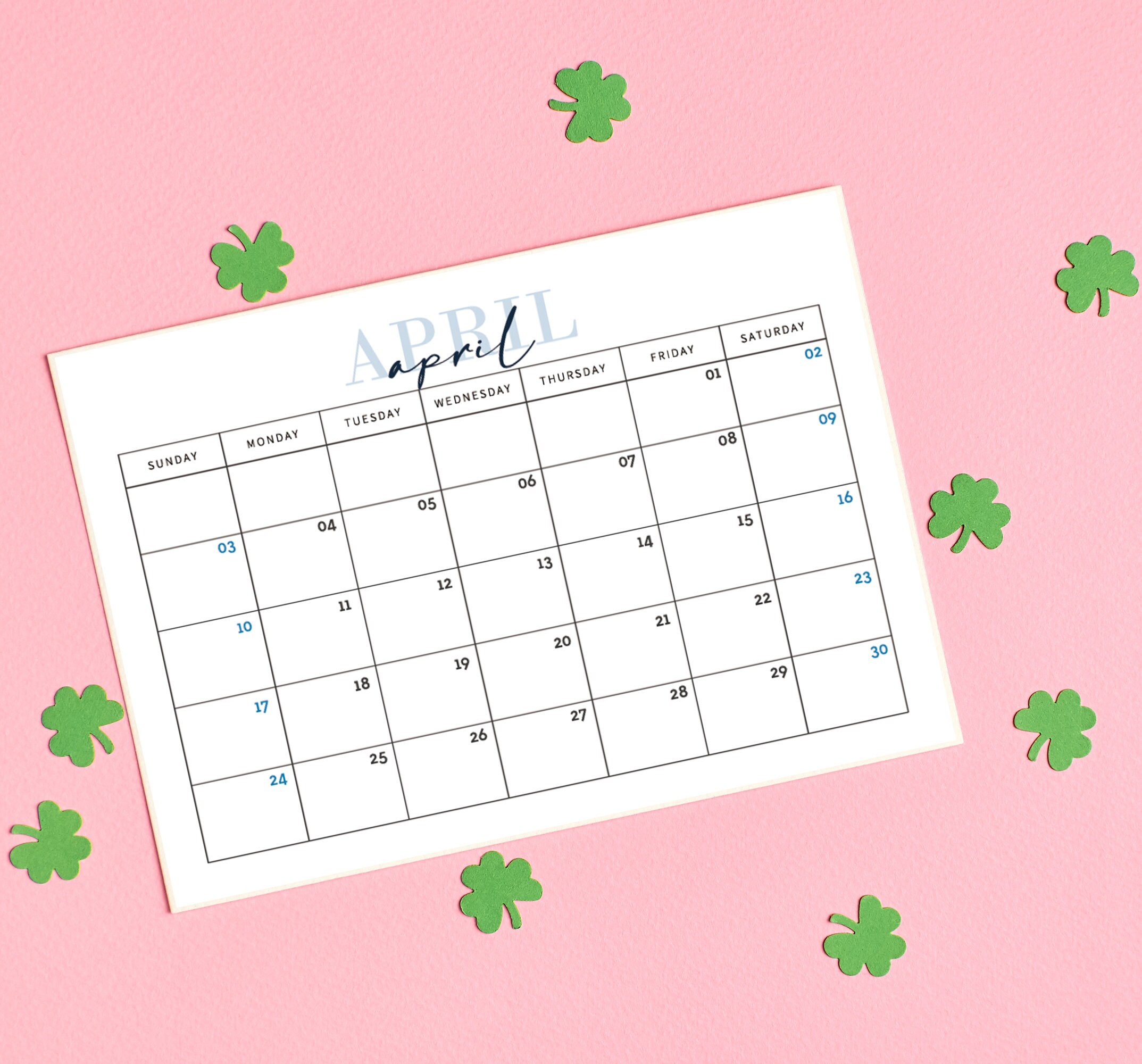 imprimir calendario mensual 2022